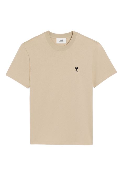 contrasted adc t-shirt unisex cream AMI PARIS | HTS346.724229